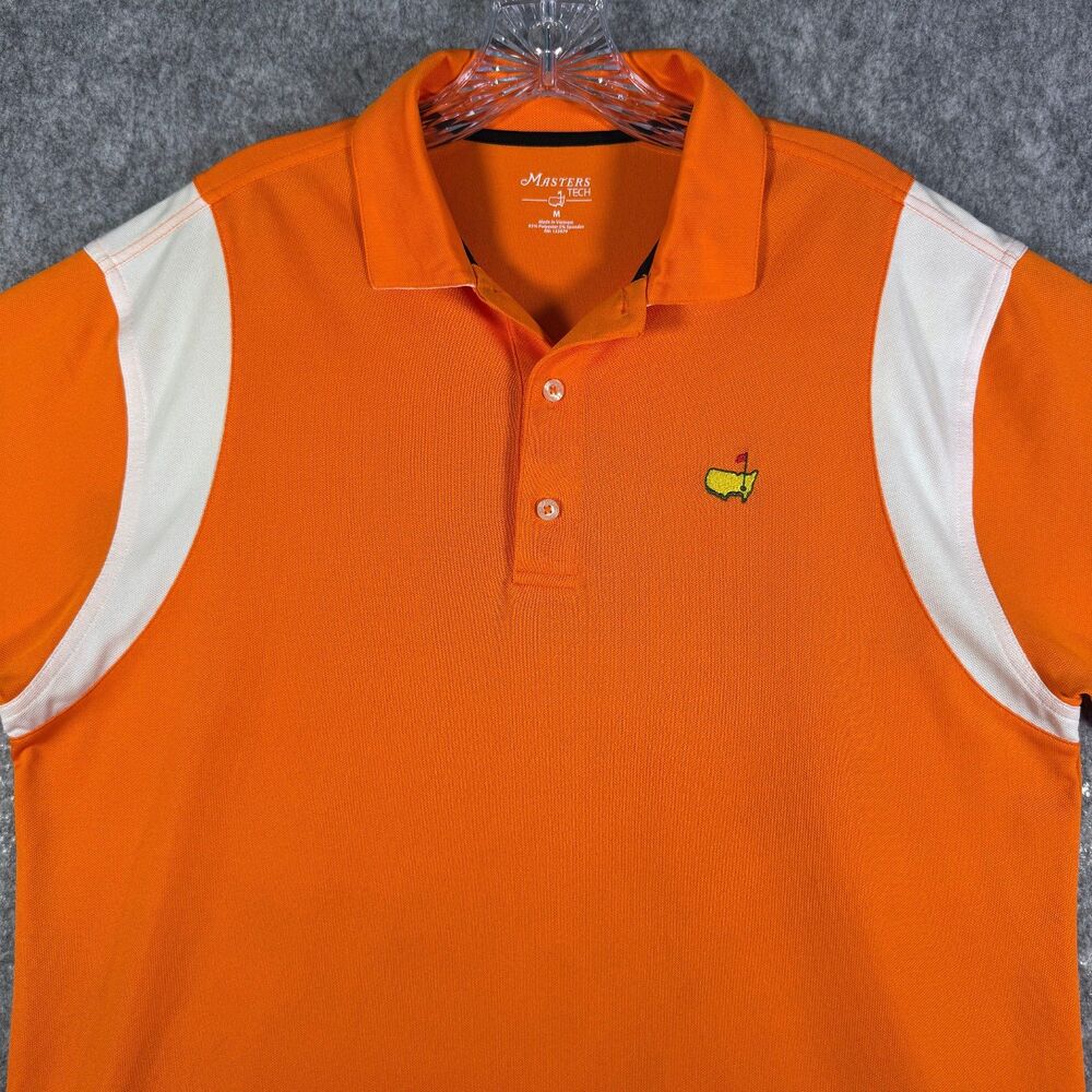 Masters Tech Shirt Mens Size Medium Orange Short Sleeve Polo